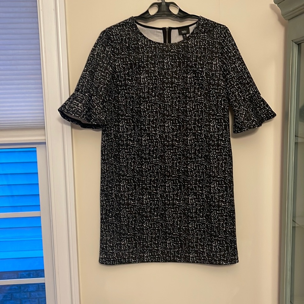 Black and white shift dress
